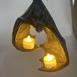 Maxbell Unique Bats Shaped Shaped Tealight Holder Tealight Resin for Porch Patio Courtyard