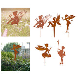 Maxbell Iron Silhouette Statue Lawn Ground Arts Sculpture Crafts for Outdoor Outside Style A