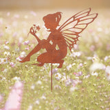 Maxbell Iron Silhouette Statue Lawn Ground Arts Sculpture Crafts for Outdoor Outside Style A