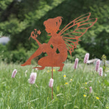 Maxbell Iron Silhouette Statue Lawn Ground Arts Sculpture Crafts for Outdoor Outside Style A