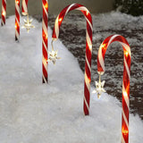 Maxbell Candy Cane Lights Decor Crutches Waterproof Christmas LED Lamp for Lawn 10 Lights