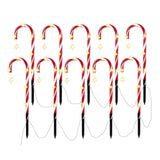 Maxbell Candy Cane Lights Decor Crutches Waterproof Christmas LED Lamp for Lawn 10 Lights