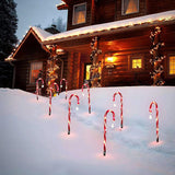 Maxbell Candy Cane Lights Decor Crutches Waterproof Christmas LED Lamp for Lawn 10 Lights