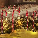 Maxbell Candy Cane Lights Decor Crutches Waterproof Christmas LED Lamp for Lawn 10 Lights