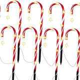 Maxbell Candy Cane Lights Decor Crutches Waterproof Christmas LED Lamp for Lawn 10 Lights