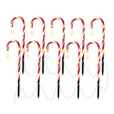 Maxbell Candy Cane Lights Decor Crutches Waterproof Christmas LED Lamp for Lawn 10 Lights