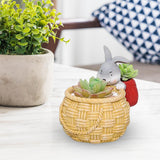 Maxbell Creative Animal Themed Planter Pot with with Drainage Hole for Windowsill Rabbit