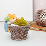 Maxbell Creative Animal Themed Planter Pot with with Drainage Hole for Windowsill Dog
