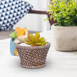 Maxbell Creative Animal Themed Planter Pot with with Drainage Hole for Windowsill Dog