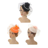 Maxbell Fascinators Hat Bridal Headpiece Hair Accessories for Carnival Cocktail black