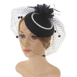 Maxbell Fascinators Hat Bridal Headpiece Hair Accessories for Carnival Cocktail black