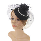 Maxbell Fascinators Hat Bridal Headpiece Hair Accessories for Carnival Cocktail black