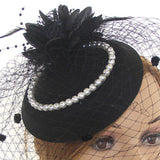 Maxbell Fascinators Hat Bridal Headpiece Hair Accessories for Carnival Cocktail black