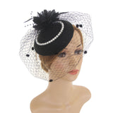 Maxbell Fascinators Hat Bridal Headpiece Hair Accessories for Carnival Cocktail black