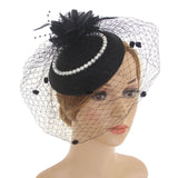 Maxbell Fascinators Hat Bridal Headpiece Hair Accessories for Carnival Cocktail black