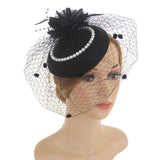 Maxbell Fascinators Hat Bridal Headpiece Hair Accessories for Carnival Cocktail black