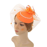 Maxbell Fascinators Hat Bridal Headpiece Hair Accessories for Carnival Cocktail orange