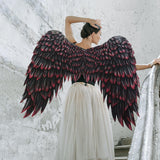 Maxbell Non Woven Fabric Angel Wings Mardi Gras Halloween Cosplay Costume Props Black Red