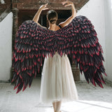 Maxbell Non Woven Fabric Angel Wings Mardi Gras Halloween Cosplay Costume Props Black Red