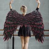 Maxbell Non Woven Fabric Angel Wings Mardi Gras Halloween Cosplay Costume Props Black Red