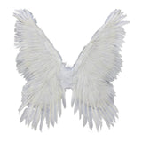 Maxbell 3D Halloween Feather Angel Wing Costume Accessory Realistic Decorative White 80x90cm