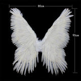Maxbell 3D Halloween Feather Angel Wing Costume Accessory Realistic Decorative White 80x90cm