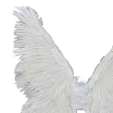 Maxbell 3D Halloween Feather Angel Wing Costume Accessory Realistic Decorative White 80x90cm