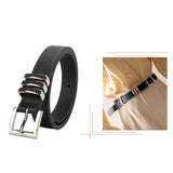 Maxbell Fashion Women Belt Waistband Trouser Female PU Leather Waist Belt Dress Black