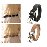 Maxbell Fashion Women Belt Waistband Trouser Female PU Leather Waist Belt Dress Black