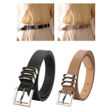 Maxbell Fashion Women Belt Waistband Trouser Female PU Leather Waist Belt Dress Black