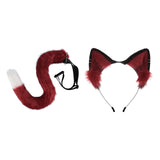 Maxbell Cosplay Ear Cat Headdress with Tail Set Hair Clip Costume for Performance