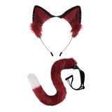 Maxbell Cosplay Ear Cat Headdress with Tail Set Hair Clip Costume for Performance