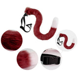 Maxbell Cosplay Ear Cat Headdress with Tail Set Hair Clip Costume for Performance