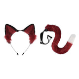 Maxbell Cosplay Ear Cat Headdress with Tail Set Hair Clip Costume for Performance