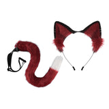 Maxbell Cosplay Ear Cat Headdress with Tail Set Hair Clip Costume for Performance