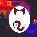 Maxbell Cosplay Ear Cat Headdress with Tail Set Hair Clip Costume for Performance