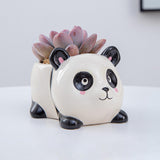 Maxbell Ceramic Animal Succulent Planter Pot Housewarming Gifts for Garden Handmade Panda