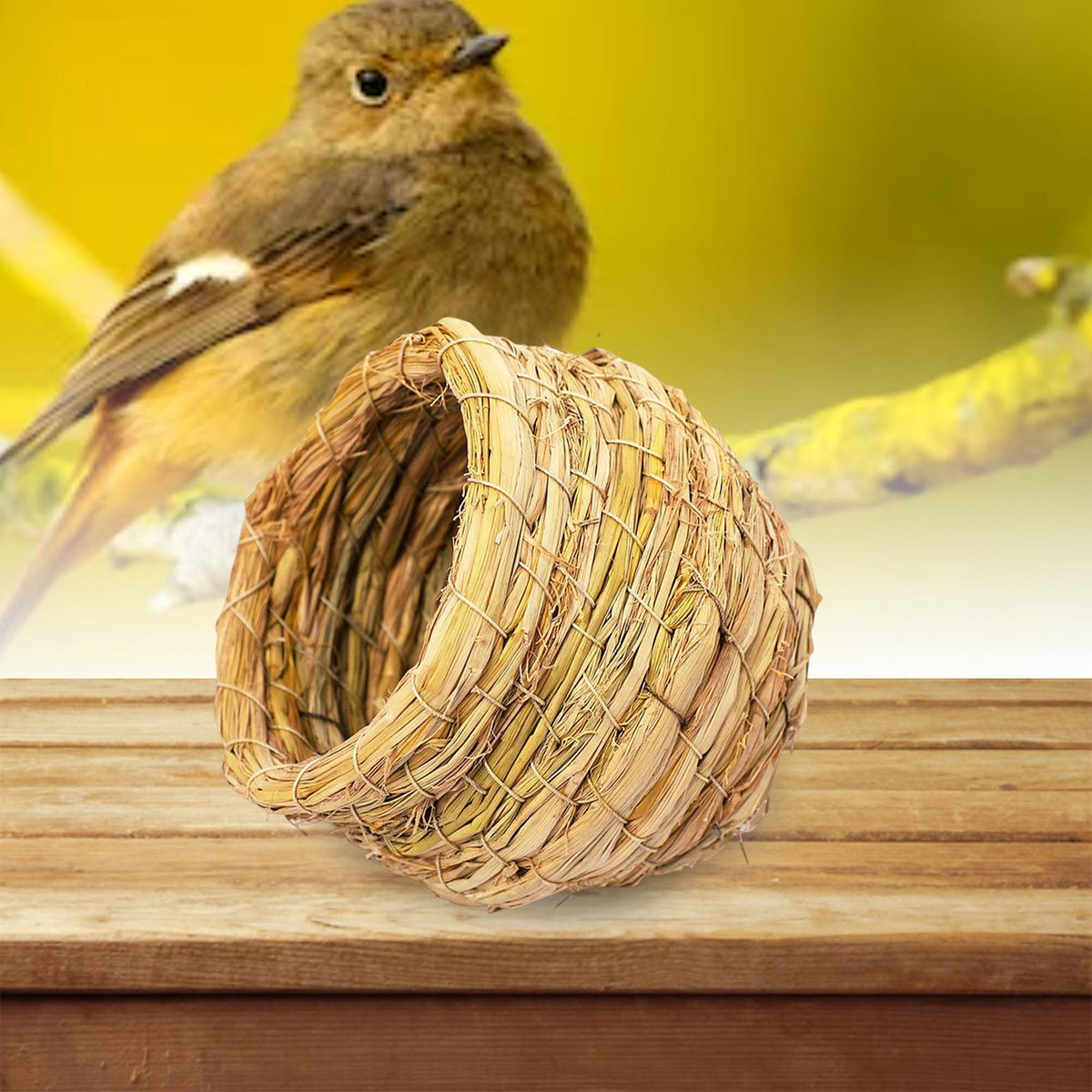 Maxbell Handwoven Bird Nest Bed Comfortable Breathable for Breeding Garden Patio L
