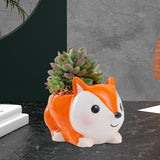Maxbell Ceramic Animal Succulent Planter Pot Housewarming Gifts for Garden Handmade Fox
