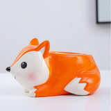 Maxbell Ceramic Animal Succulent Planter Pot Housewarming Gifts for Garden Handmade Fox