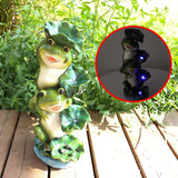 Maxbell Solar Lights Frogs Statue with Light Frog Figure for Lawn Outdoor Decoration