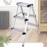 Maxbell 3 Step Ladders Collapsible Wide Pedal Portable for Garage Outdoor Home