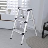 Maxbell 3 Step Ladders Collapsible Wide Pedal Portable for Garage Outdoor Home