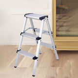 Maxbell 3 Step Ladders Collapsible Wide Pedal Portable for Garage Outdoor Home