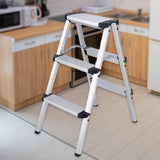 Maxbell 3 Step Ladders Collapsible Wide Pedal Portable for Garage Outdoor Home