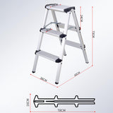 Maxbell 3 Step Ladders Collapsible Wide Pedal Portable for Garage Outdoor Home