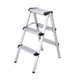 Maxbell 3 Step Ladders Collapsible Wide Pedal Portable for Garage Outdoor Home