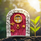 Maxbell 2Pcs 1/12 Fairy Tale Door Dollhouse Furniture for Fairy Garden Yard Art style B