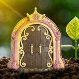 Maxbell 2Pcs 1/12 Fairy Tale Door Dollhouse Furniture for Fairy Garden Yard Art style C