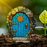 Maxbell 2Pcs 1/12 Fairy Tale Door Dollhouse Furniture for Fairy Garden Yard Art style C